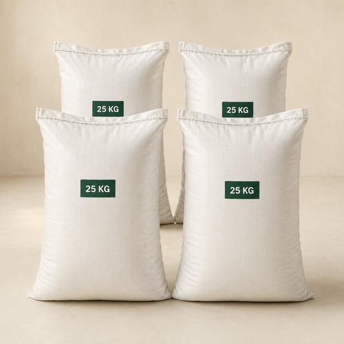 Four 25 kg bulk creatine monohydrate bags representing a 100 kg order